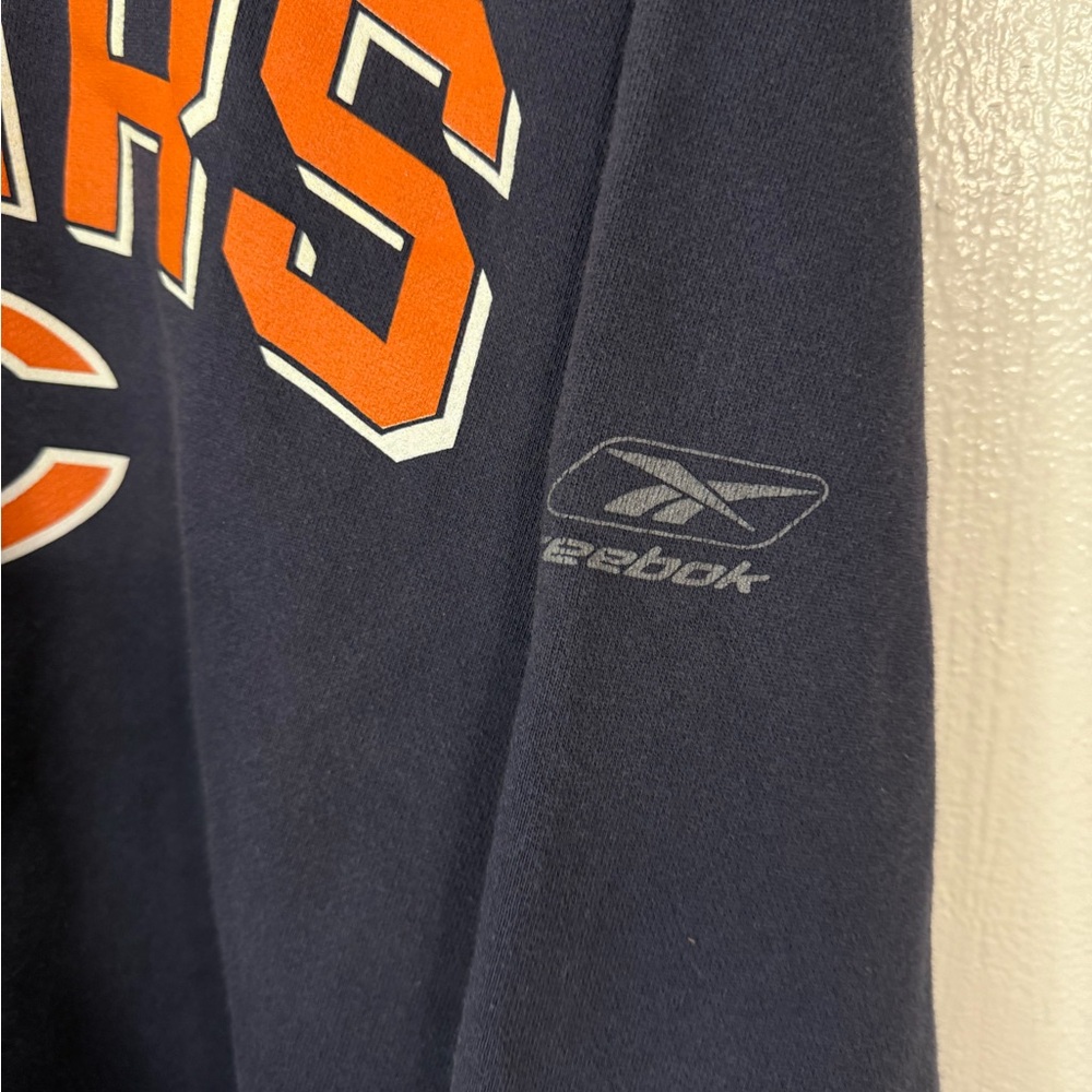 Vintage Chicago Bears Crewneck Reebok Mens L Heavyweight Y2K Navy Blue Spellout - Picture 4 of 10